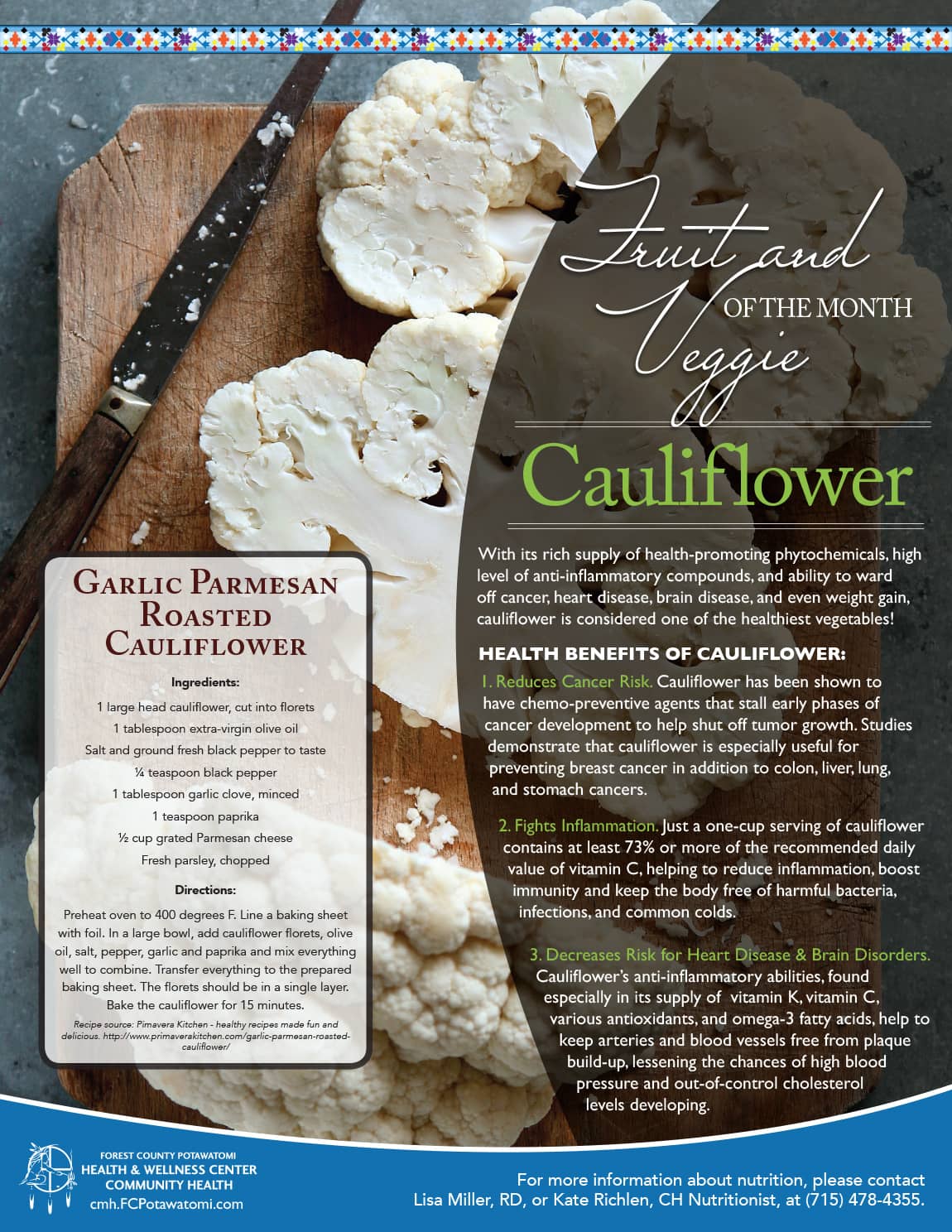 Featured Vegetable of the Month - Cauliflower